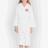 Plush Hotel/SPA Women Hooded Robes Warm White Bathrobe for Adult and Kids