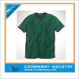 Wholesale Embroidered Green Cotton Short Sleeves T-Shirt for Men