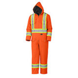 Flu Orange Quilted Cotton Duck Safety Coverall