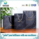 Logo Printing Luxury Black Matte Retail Paper Gift Shopping Bag