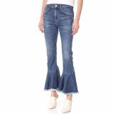 Staright Bell-Bottom Women High-Waisted Denim Jeans with Light Blue by Fly Jeans