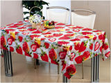 Full Colors PVC Printed Patterns Transparent Tablecloth and Easy to Clean for Home/Party