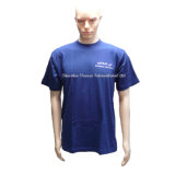 Dark Blue Plain Cotton Wholesale Pre-Shrunk T-Shirt for Men