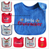 OEM Produce Customized Design Printed Cotton Terry Baby Drool Feeder Baby Bib