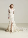 Front Long Sleeve Mermaid Bridal Gown Wedding Dress