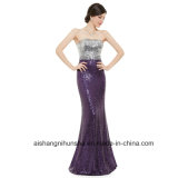 Women Strapless Fit and Flare Sequins Long Mermaid Prom Dress