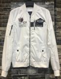 2017 Spring Rib Collar White Bomber Jacket