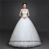 Elegant Wedding Dress Without Sleeve Applique Flash Wedding Dress