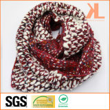 Acrylic Fashion Warm Red & White Knitted Neck Scarf