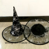 Halloween Printed Silver Spider Web Witch Hat (PM073)