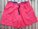 Small MOQ Solid Poly Microfiber OEM Swim Trunks in Red