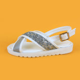 Kids Fashion Glitter Fashion Cross Flat Casual Anti Slip Sandals Shoes