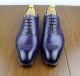 Purple Color Handwork Men Made Leather Party Shoes for Men