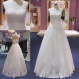 Ruched Sweetheart Lace Appliqued Ball Gown Wedding Dress
