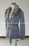 Women Fashion Winter Wool Cashmere Cardigan with Warming (L15-048)