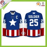 100% Polyester Full Sublimation Printing Customized Ice Hockey Jersey with Lower MOQ