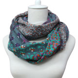 Women Fashion Cotton Voile Printed Infinity Scarf (YKY1013)