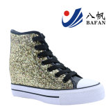 Glitter PU Upper Wedge Sneakers Canvas Shoes Bf170109