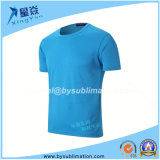 Quick-Dry Blue Color Round Neck T-Shirt for Wholesale
