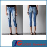Ripped and Scrap Fashion Cropped Jeans