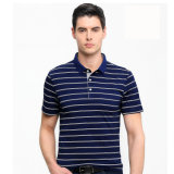 100%Cotton Men's Polo Shirt Stripe Polo Golf Polo Shirt