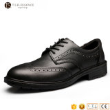 Men's Black Leather Steel Toe Insole Injected Office Dress Safety Shoes