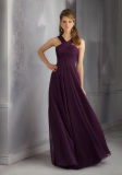 Purple Chiffon A Line Bridesmaid Dress