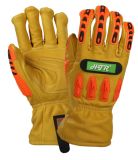 TPR Anti-Impact Abrasion-Resistant Goat Leather Mechanical Work Gloves