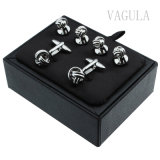 VAGULA Jewelry Silver Tuxedo Cufflinks Studs 6PCS Set Cuff Links 