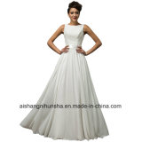 Elegant Sleeveless Back Wedding Dress Floor-Length Applique Formal Dress