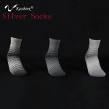 Anti-Bacterial Silver Fiber Stripe Cotton Socks for Business Men