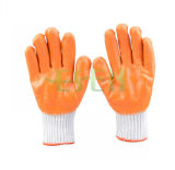 13gauge Knitted Liner Palm Latex Coated Glove Orange Latex Rubber Glove Daily Working Glove