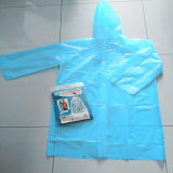 Plastic Poncho with Buttons and Hood