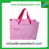 Luxury Recyclable Pink Fashion Gift Paper Bag with Color Ribbon