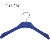 Custom Non Slip Black Flocking Plastic Ladies Coat Hangers with Logo