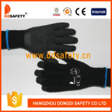 Ddsafety 2017 Black Latex Coating Glove Brushed Lining Safety Working Gloves