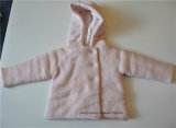 Babies Pure Color Knit Hooded Sweater with Button