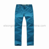Lake Blue Outwear Cotton Spandex Men's Trousers (U45509)