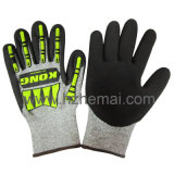 Hppe Nitrile Coated Cut Resistance Impact Gloves Safety Work Glove