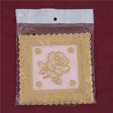12.5*12.5cm Pink Lace Gold PVC Tablemat/Placemat Popular Use Home/Coffee