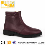 Soft Cow Leather Brown with Side Zipper Military Ankle Boot