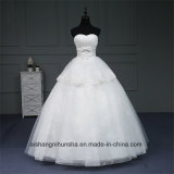 Strapless Dress Beading Crystal Wedding Dress Sleeveless Peals Lace up