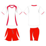 White and Red Mens Sublimate Printed Short Sleeve Volleyball Jersey and Shorts Volleyball Uniform for Men