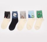 Custom Christmas Jacquard Cotton Unisex Knee High Sock