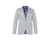 Grey Jacquard Suits Three-Piece Suit Fused Suit