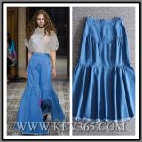 Wholesale Fashion Women/Ladies Denim Cotton Long Skirt for Party Design