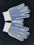 7G Cotton Knitted Safety Gloves with Two Side PVC Dots