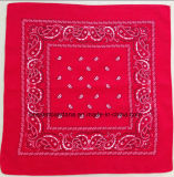 Factory OEM Produce Customized Design Printed Cotton Red Paisley Square Headwrap Bandanna