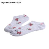 Durable Shoe Sock, Woman Sport Sock with Flower Knitting