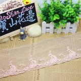 Factory Stock Wholesale 13cm Width Embroidery Nylon Lace Polyester Embroidery Trimming Fancy Lace for Garments Accessory & Home Textiles & Curtains